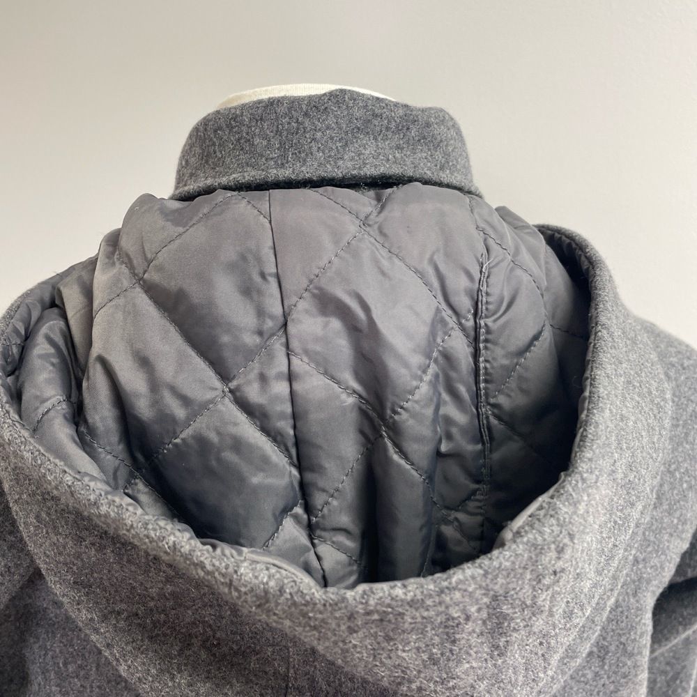 Girl's Children's Place Grey Hooded Duffle Winter Coat wool blend. Toggle jacket - Picture 8 of 16